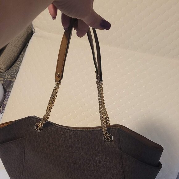 MICHAEL KORS Jet Set Large Signature Logo Shoulder Bag - Like New Used - Picture 4 of 13